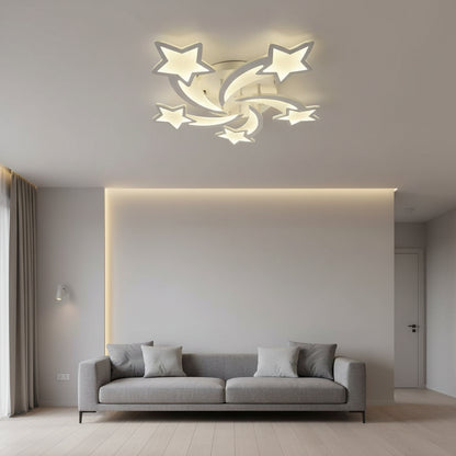 Lampadario a LED con telecomando IPOMOEA 85W, 5 Stelle, Luce Fredda/Calda/Neutra, Dimmerabile, Lampadario a LED Bianco con telecomando Titolo predefinito Alessandro Design