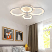 Lampadario a LED con telecomando ALANI 52W, 4 Cerchi, Luce Fredda/Calda/Neutra, Dimmerabile, Lampadario a LED Bianco con telecomando Titolo predefinito Alessandro Design