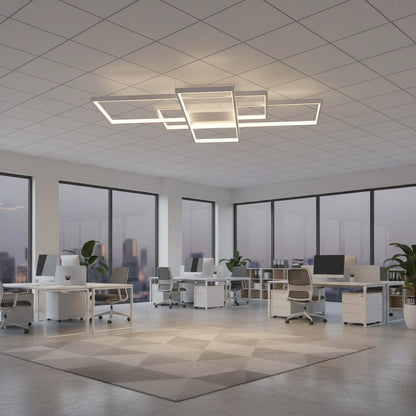 Lampadario LED con telecomando LANDEN 84W, 3 Elementi, Luce Fredda/Calda/Neutra, Dimmerabile, Lampadari LED Bianchi con Telecomando Titolo predefinito Alessandro Design