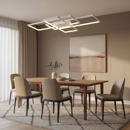 Lampadario LED con telecomando LANDEN 84W, 3 Elementi, Luce Fredda/Calda/Neutra, Dimmerabile, Lampadari LED Bianchi con Telecomando Titolo predefinito Alessandro Design