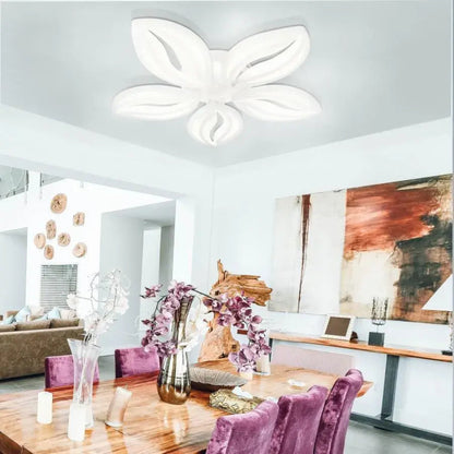 Lampadario a LED con telecomando ORCHID 66W, 5 Petali, Luce Fredda/Calda/Neutra, Dimmerabile, Lampadario a LED Bianco con telecomando Titolo predefinito Alessandro Design
