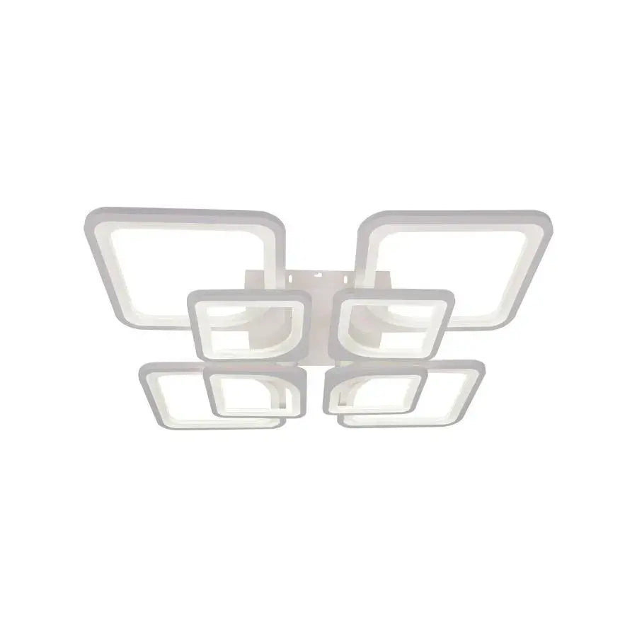 Lampadario a LED con telecomando ZOE 138W, 8 Quadrati, Luce Fredda/Calda/Neutra, Dimmerabile, Lampadario a LED Bianco con telecomando Titolo predefinito Alessandro Design