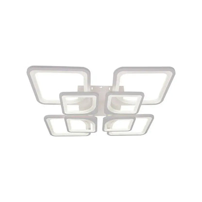 Lampadario a LED con telecomando ZOE 138W, 8 Quadrati, Luce Fredda/Calda/Neutra, Dimmerabile, Lampadario a LED Bianco con telecomando Titolo predefinito Alessandro Design