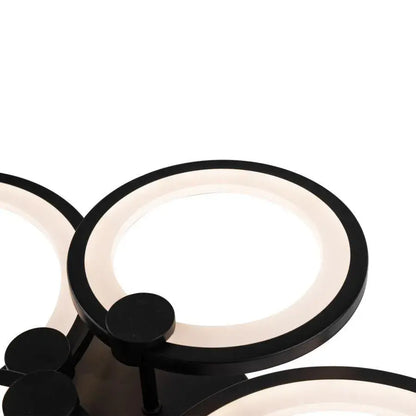 Lampadario LED con telecomando ALANI 88W, 4 Cerchi, Luce Fredda/Calda/Neutra, Dimmerabile, Nero Lampadari LED con Telecomando Titolo predefinito Alessandro Design