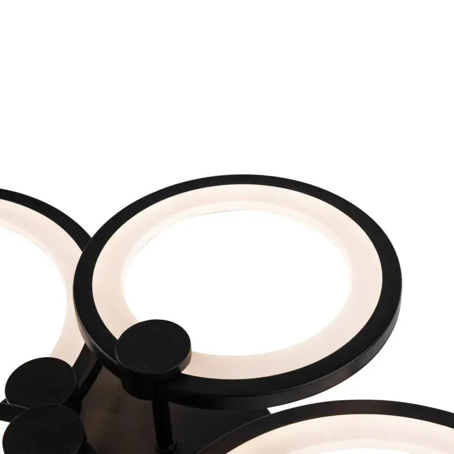 Lampadario LED con telecomando ALANI 88W, 4 Cerchi, Luce Fredda/Calda/Neutra, Dimmerabile, Nero Lampadari LED con Telecomando Titolo predefinito Alessandro Design