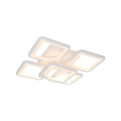 Lampadario a LED con telecomando FELY 80W, 5 Quadrati, Luce Fredda/Calda/Neutra, Dimmerabile, Lampadario a LED con telecomando Bianco Titolo predefinito Alessandro Design