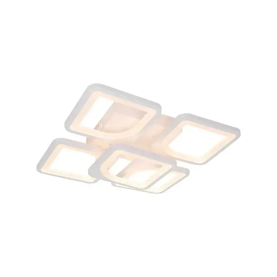 Lampadario a LED con telecomando FELY 80W, 5 Quadrati, Luce Fredda/Calda/Neutra, Dimmerabile, Lampadario a LED con telecomando Bianco Titolo predefinito Alessandro Design