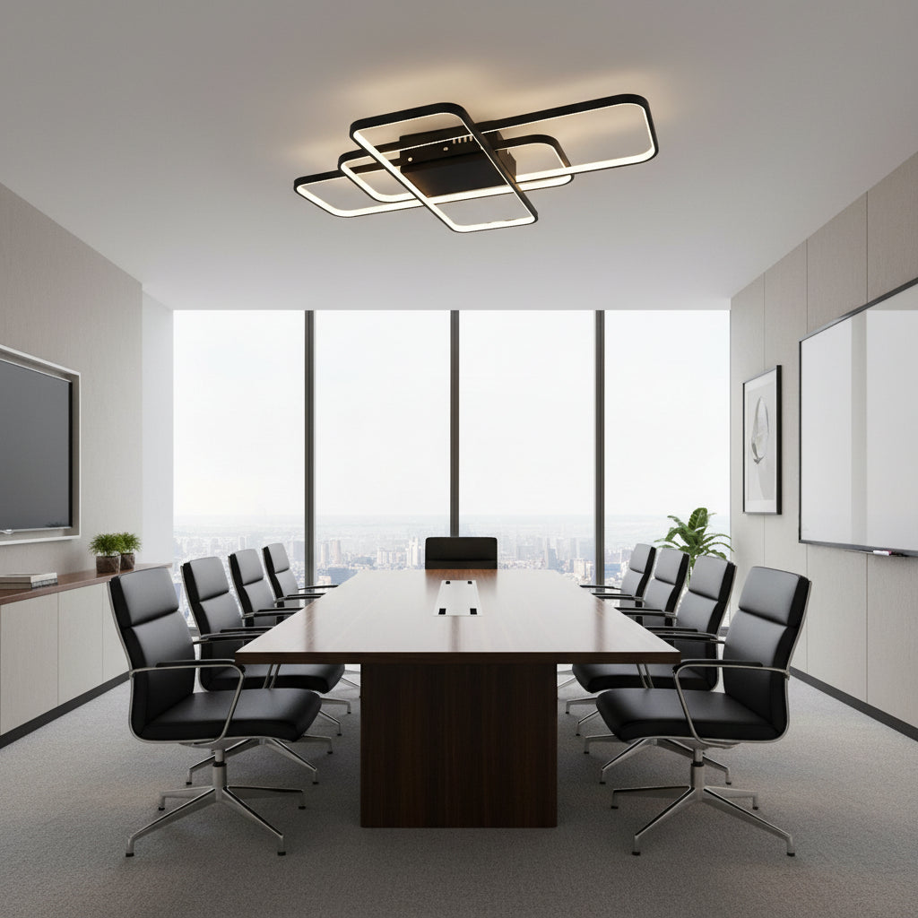 IANUSIS Lampadario LED con telecomando 95W, 3 Elementi, Luce Fredda/Calda/Neutra, Dimmerabile, Nero Lampadari LED con Telecomando Titolo predefinito Alessandro Design