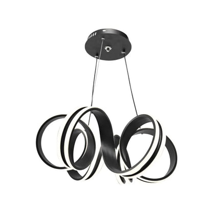 Lampadario LED a sospensione con telecomando INFINITY TWIST 180W, Ondulata, Luce Fredda/Calda/Neutra, Dimmerabile, Nero, Altezza Regolabile Lampadari Moderni Titolo predefinito Alessandro Design