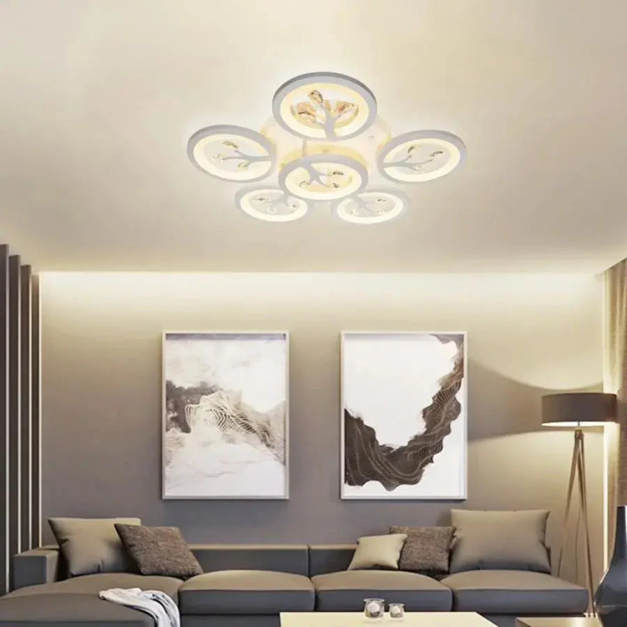 Lampadario a LED con telecomando e cristallo DAISY 78W, 6 Elementi, Luce Fredda/Calda/Neutra, Dimmerabile, Lampadario a LED Bianco con telecomando Titolo predefinito Alessandro Design