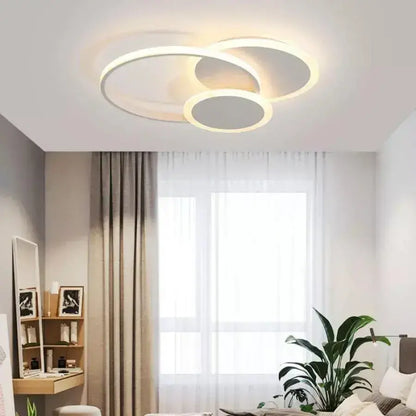 Lampadario a LED con telecomando SILVIAN, 58W, 3 Cerchi, Luce Fredda/Calda/Neutra, Dimmerabile, Lampadario a LED Bianco con telecomando Titolo predefinito Alessandro Design