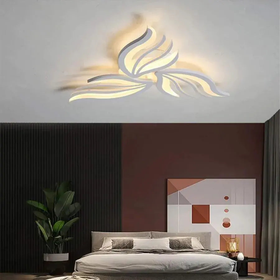 Lampadario a LED con telecomando SAKURA 37W, 3 Petali, Luce Fredda/Calda/Neutra, Dimmerabile, Lampadario a LED con telecomando Bianco Titolo predefinito Alessandro Design