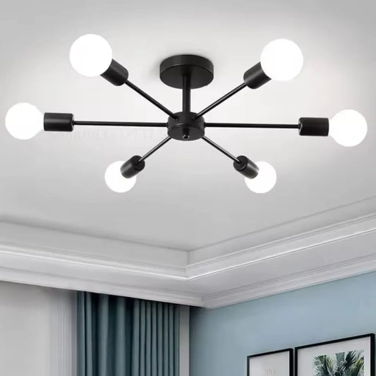 Lampadario Mikkos 6XE27, diametro 49cm, Lampadari Moderni Nero Titolo predefinito Alessandro Design