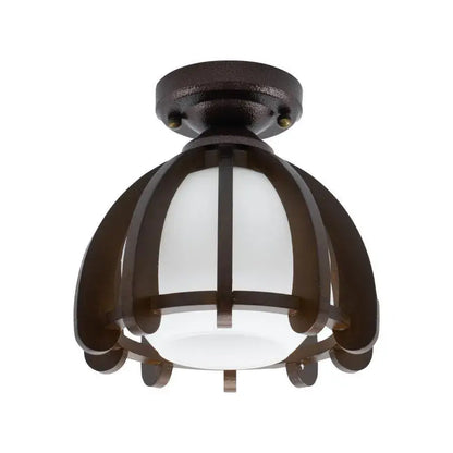 Lampadario Mina, 1xE27, Marrone con lampadari classici bianchi, legno e vetro Titolo predefinito Alessandro Design