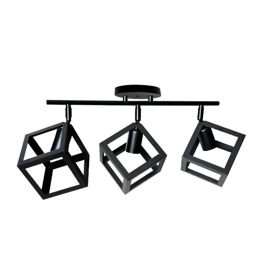 Lampadario FORMA CUB -STRUKTUR Trio, 3xE27, Nero, Metallo Lampadari Industriali Titolo predefinito Alessandro Design