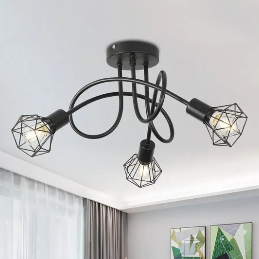 Lampadario Shion 3xE27, Nero, Metallo, Diametro 50 cm Lampadari Industriali Titolo predefinito Alessandro Design