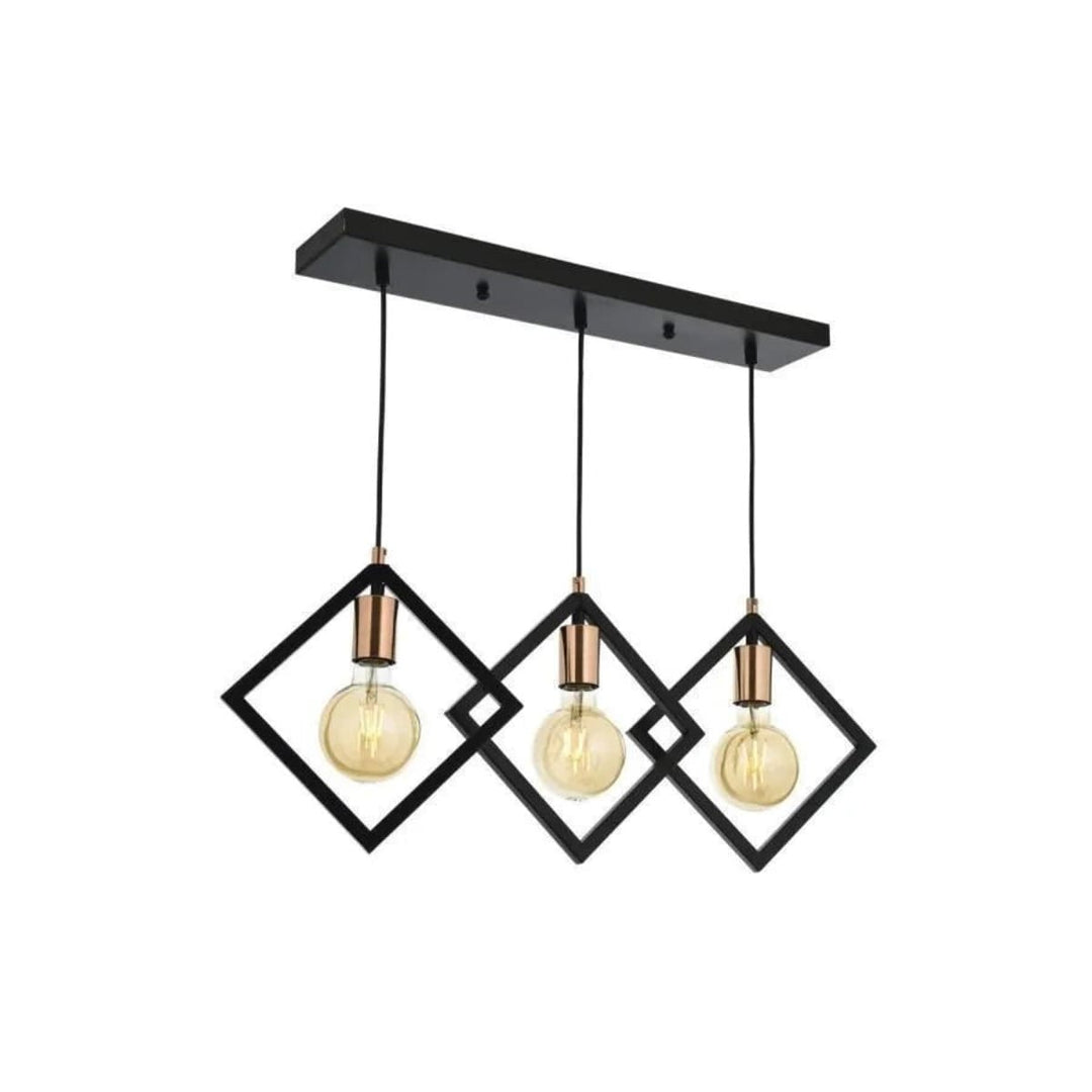 lustra in stil industrial cu 3 becuri