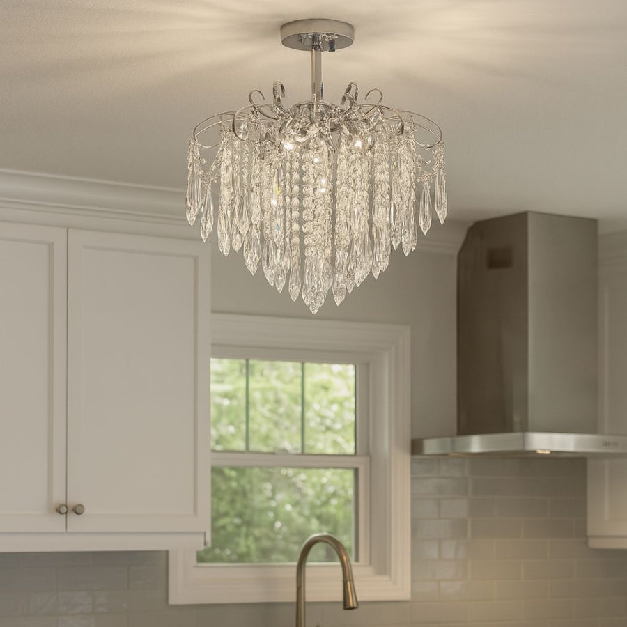 Lampadario in cristallo EDINBURGH Eleganza, 5xE27, diametro 47 cm, cromo lucido Lampadari classici Titolo predefinito Alessandro Design