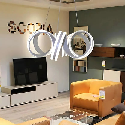 Lampadario LED a sospensione con telecomando INFINITY TWIST 180W, Ondulata, Luce Fredda/Calda/Neutra, Dimmerabile, Bianco, Altezza Regolabile Lampadari Moderni Titolo predefinito Alessandro Design
