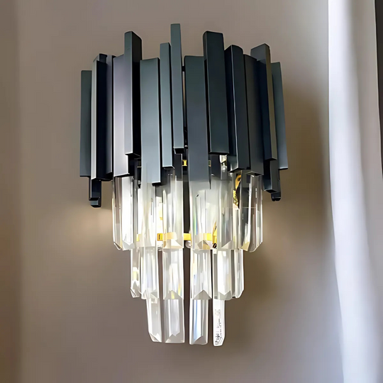 BLOIS Piccolo Cristal Lampadario, 2xE14, Lampade da parete per interni predefinite nere Titolo Alessandro Design