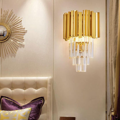 BLOIS Piccolo Cristal Lampadario, 2xE14, Lampade da parete per interni predefinite in oro Titolo Alessandro Design