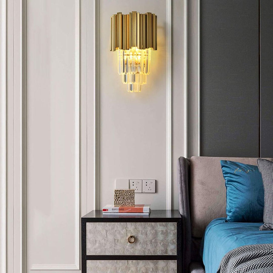 BLOIS Piccolo Cristal Lampadario, 2xE14, Lampade da parete per interni predefinite in oro Titolo Alessandro Design