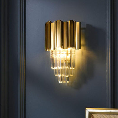 BLOIS Piccolo lampadario di cristallo, 2xE14, oro