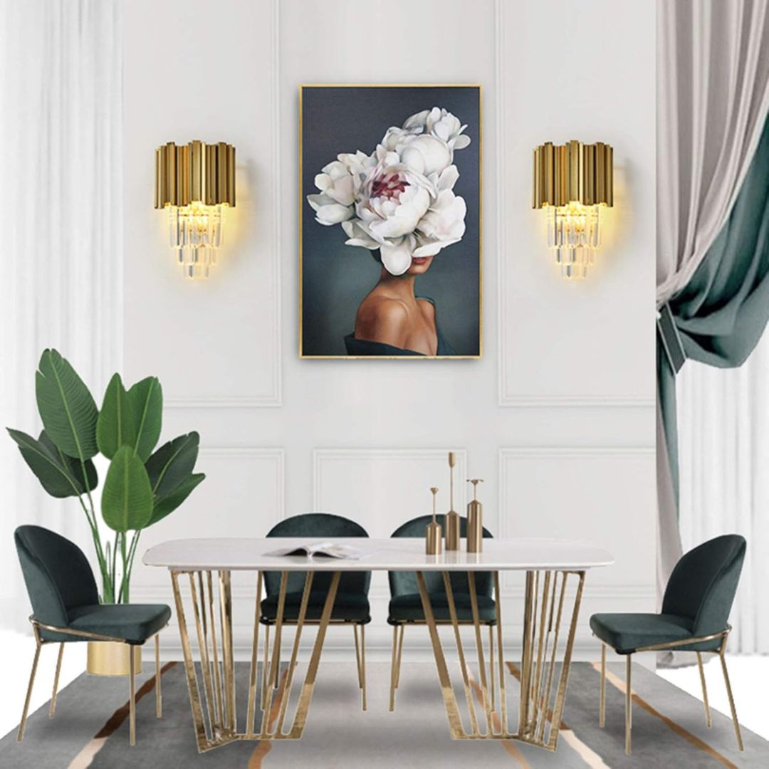 BLOIS Piccolo Cristal Lampadario, 2xE14, Lampade da parete per interni predefinite in oro Titolo Alessandro Design
