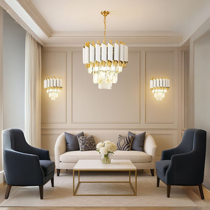 Lampadario in cristallo VERSAILLES Piccolo, 2xE14, Lampada da parete per interni predefinita bianca Titolo Alessandro Design