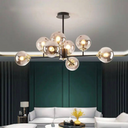 Lampadario Jermija con paralume, 8x E27, apparecchi di illuminazione in oro nero Titolo predefinito Alessandro Design