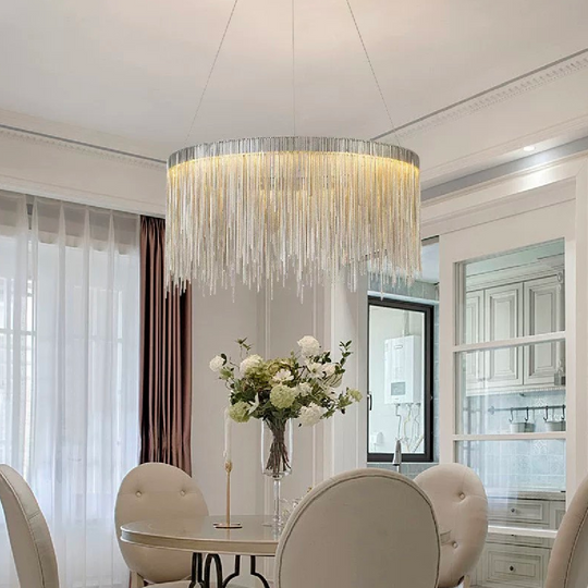 Lampadario LED a sospensione con telecomando ILLUMINA MAGNUS, 20W, Luce Fredda/Calda/Neutra, Dimmerabile, Candelabro Moderno Argento Titolo predefinito Alessandro Design