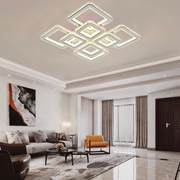 Lampadario LED con telecomando e cristallo LEILA 175W, 8 Quadrati, Luce Fredda/Calda/Neutra, Dimmerabile, Cromo Bianco Lucido Lampadari LED con Telecomando Titolo predefinito Alessandro Design