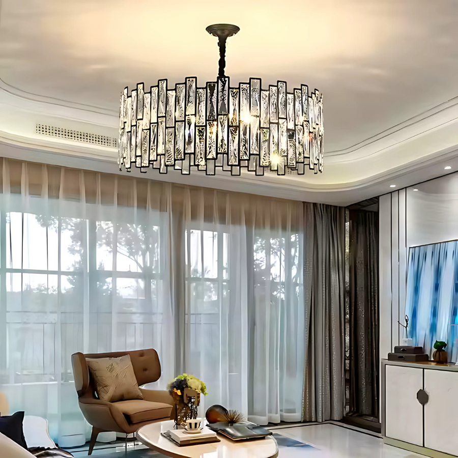 Lampadario in Cristallo MALBORK Eleganza 8xE14, Diametro 49cm, Nero, Altezza Regolabile Lampadari in Cristallo Titolo predefinito Alessandro Design