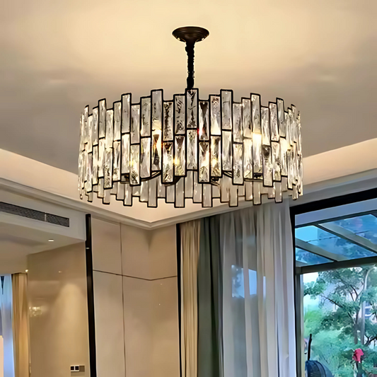 Lampadario in Cristallo MALBORK Eleganza 8xE14, Diametro 49cm, Nero, Altezza Regolabile Lampadari in Cristallo Titolo predefinito Alessandro Design