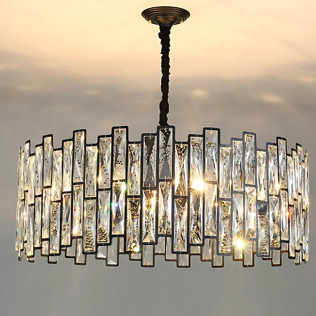 Lampadario in Cristallo MALBORK Eleganza 8xE14, Diametro 49cm, Nero, Altezza Regolabile Lampadari in Cristallo Titolo predefinito Alessandro Design