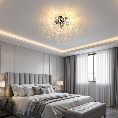 Lampadario in Cristallo RONDO Vivace, 8x G9, Diametro 60cm, Cromo Lucido