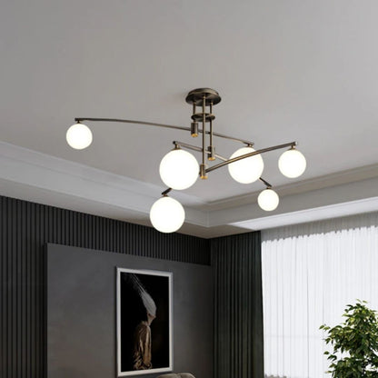 Lampadario con paralume rotondo, cupola PENTHOUSE, 6x G9, nero, metallo Lampadari moderni Titolo predefinito Alessandro Design