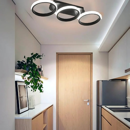 Lampadario LED ELIO 24W, 3 Cerchi, Lineare, Luce Fredda/Calda/Neutra, Lampadari LED Neri Titolo predefinito Alessandro Design
