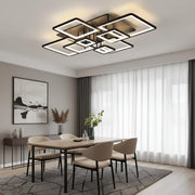 Lampadario LED con telecomando ELLA 186W, 8 Quadrati, Luce Fredda/Calda/Neutra, Dimmerabile, Nero Lampadari LED con Telecomando Titolo predefinito Alessandro Design