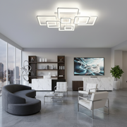 Lampadario a LED con telecomando ELLA 187W, 8 Quadrati, Luce Fredda/Calda/Neutra, Dimmerabile, Lampadario a LED Bianco con telecomando Titolo predefinito Alessandro Design