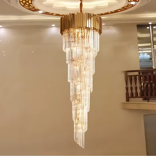 Lampadario in cristallo BLOIS Ascender E14, diametro 60 cm, oro, altezza regolabile Lampadari in cristallo Titolo predefinito Alessandro Design
