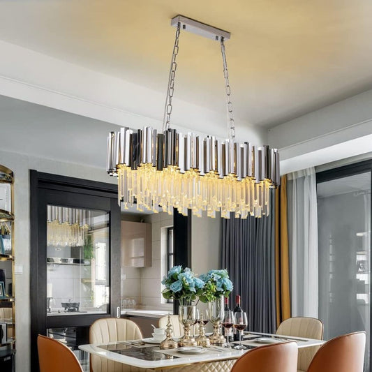 Lampadario in Cristallo BLOIS Regalis 10xE14, Diametro 80cm, Argento, Altezza Regolabile Lampadari in Cristallo Titolo predefinito Alessandro Design