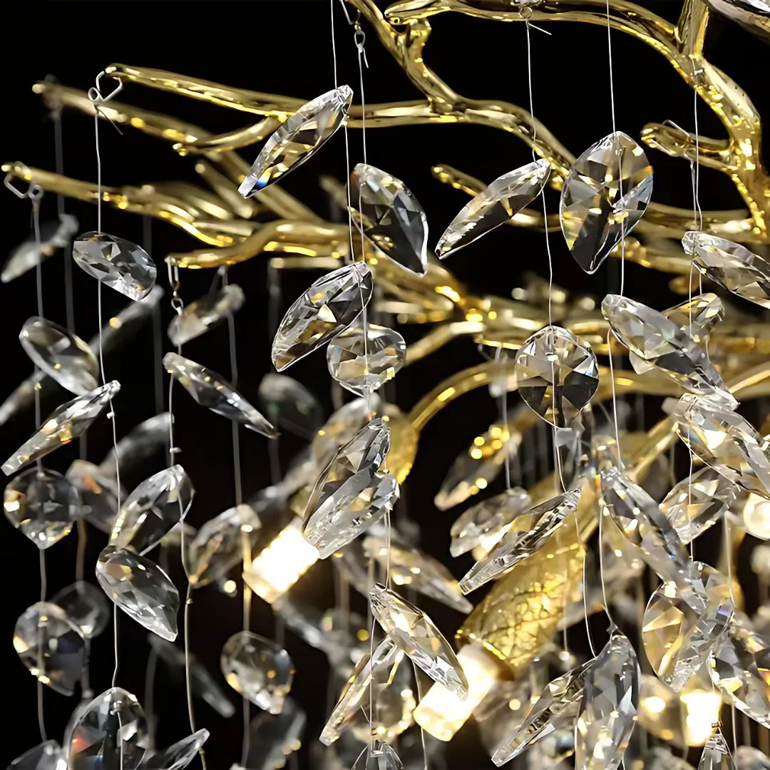 Lampadario di cristallo WALTZ Rhapsody, 9x G9, oro, 80 cm, altezza regolabile Lampadari di cristallo Titolo predefinito Alessandro Design