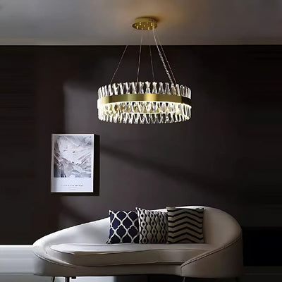 CASERTA Regalis Lampadario LED con Telecomando, 95W, Dimmerabile, Diametro 80cm, Oro