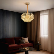 Lampadario di cristallo FONTAINEBLEAU Eleganza, 9x E14, diametro 45 cm, oro, altezza regolabile Lampadari di cristallo Titolo predefinito Alessandro Design
