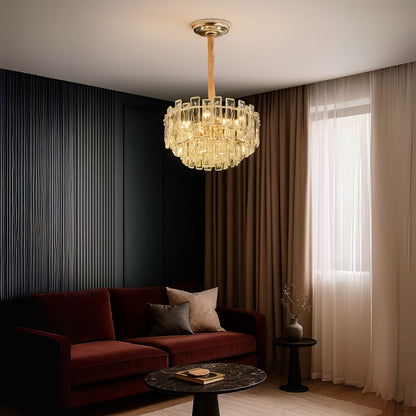 Lampadario di cristallo FONTAINEBLEAU Eleganza, 9x E14, diametro 45 cm, oro, altezza regolabile Lampadari di cristallo Titolo predefinito Alessandro Design