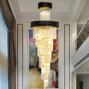 Lampadario in Cristallo CC900/600X1800, 27xE14, Diametro 60cm, Altezza 180cm, Oro Lucido e Nero, Altezza Regolabile, Design Elegante Lampadari in Cristallo Titolo predefinito Alessandro Design