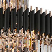 Lampadario in Cristallo CC900/600X1800, 27xE14, Diametro 60cm, Altezza 180cm, Oro Lucido e Nero, Altezza Regolabile, Design Elegante Lampadari in Cristallo Titolo predefinito Alessandro Design