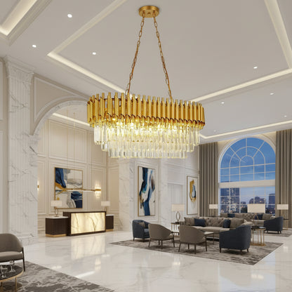 Lampadario di cristallo VERSAILLES Regalis 10xE14, diametro 80 cm, oro, altezza regolabile Lampadari di cristallo Titolo predefinito Alessandro Design