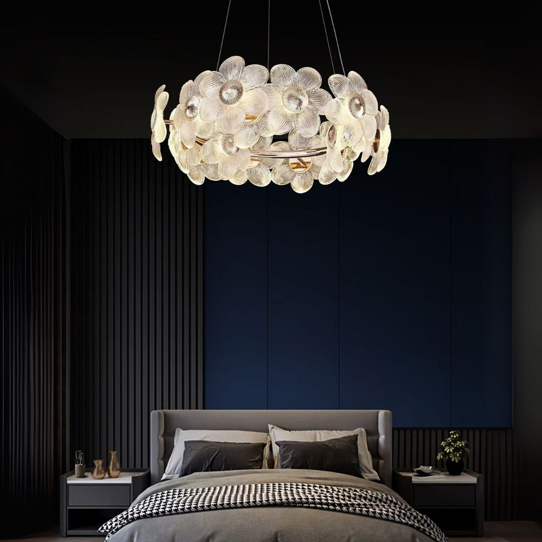 Lampadario LED in Cristallo, Cadenza Allegro 40W, Diametro 48cm, Altezza Regolabile, Oro, Luce Calda/Fredda/Neutra 3000K/4000K/6000K, Metallo e Cristallo Lampadario in Cristallo Titolo predefinito Alessandro Design